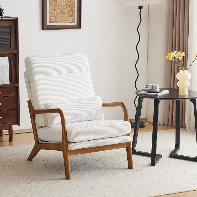 Chaise de loisirs à dossier haut en bois massif avec accoudoirs et dossier Chaise d'appoint