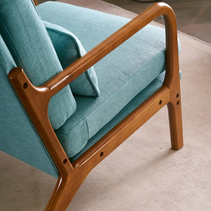 Chaise de loisirs à dossier haut en bois massif avec accoudoirs et dossier Chaise d'appoint