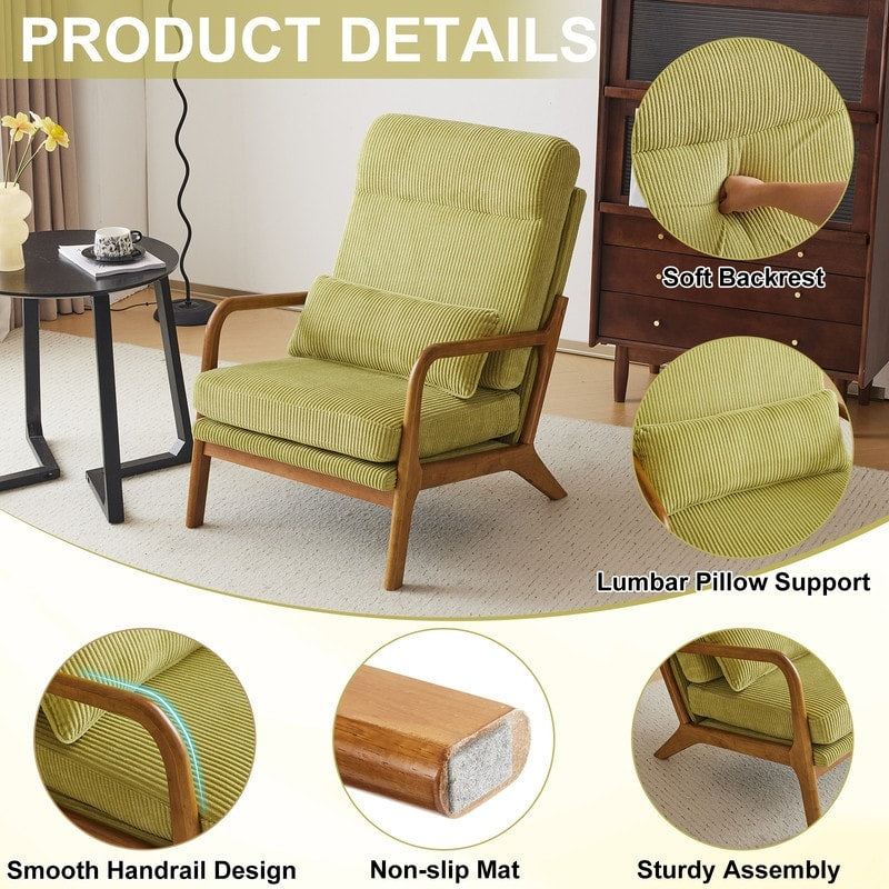 Chaise de loisirs à dossier haut en bois massif avec accoudoirs et dossier Chaise d'appoint
