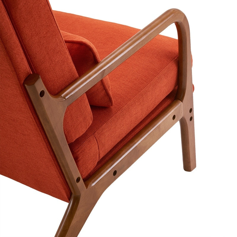 Chaise de loisirs à dossier haut en bois massif avec accoudoirs et dossier Chaise d'appoint
