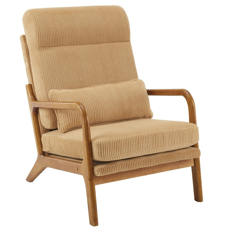 Chaise de loisirs à dossier haut en bois massif avec accoudoirs et dossier Chaise d'appoint