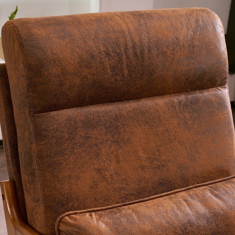 Chaise de loisirs à dossier haut en bois massif avec accoudoirs et dossier Chaise d'appoint