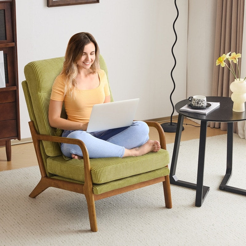 Chaise de loisirs à dossier haut en bois massif avec accoudoirs et dossier Chaise d'appoint