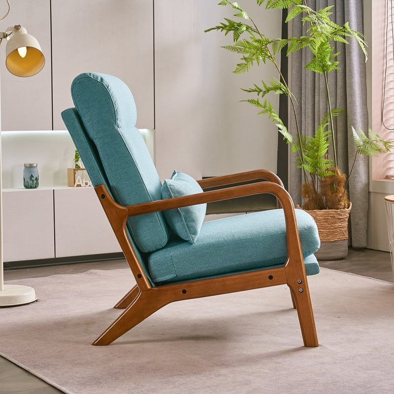 Chaise de loisirs à dossier haut en bois massif avec accoudoirs et dossier Chaise d'appoint