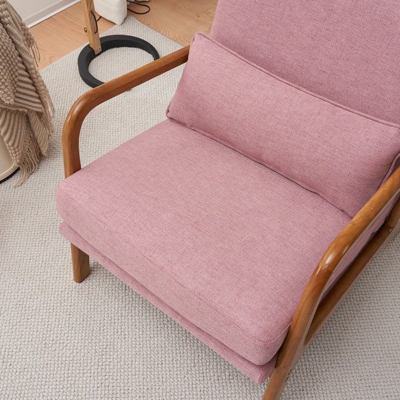 Chaise de loisirs à dossier haut en bois massif avec accoudoirs et dossier Chaise d'appoint