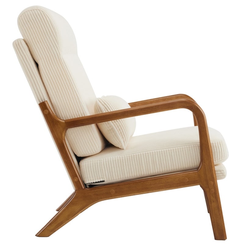 Chaise de loisirs à dossier haut en bois massif avec accoudoirs et dossier Chaise d'appoint