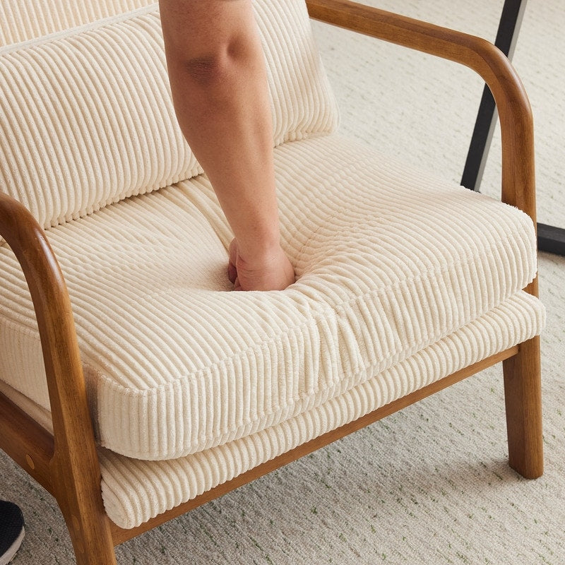 Chaise de loisirs à dossier haut en bois massif avec accoudoirs et dossier Chaise d'appoint