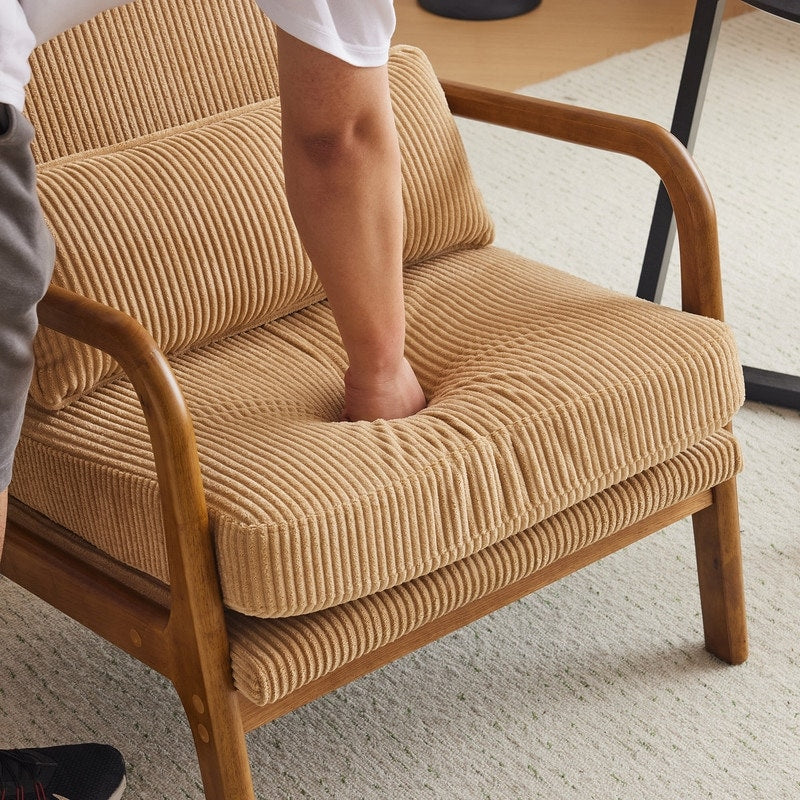 Chaise de loisirs à dossier haut en bois massif avec accoudoirs et dossier Chaise d'appoint