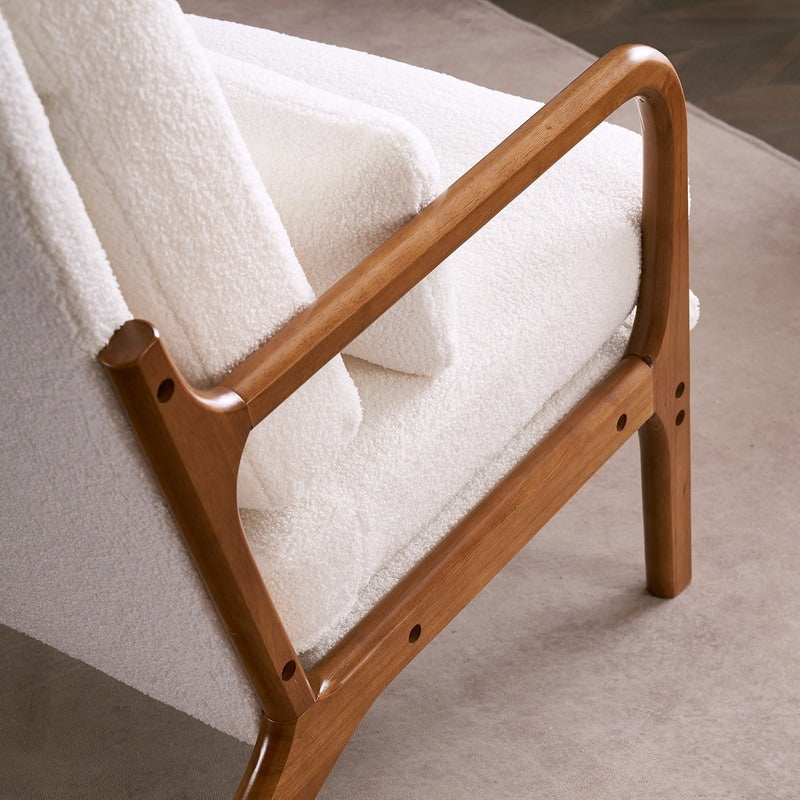 Chaise de loisirs à dossier haut en bois massif avec accoudoirs et dossier Chaise d'appoint