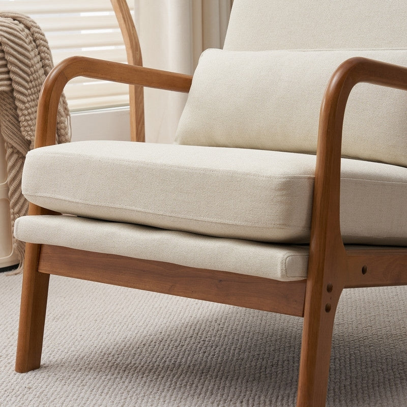 Chaise de loisirs à dossier haut en bois massif avec accoudoirs et dossier Chaise d'appoint