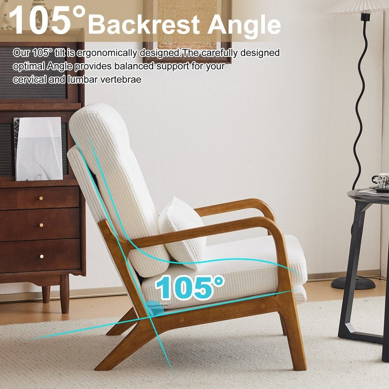 Chaise de loisirs à dossier haut en bois massif avec accoudoirs et dossier Chaise d'appoint