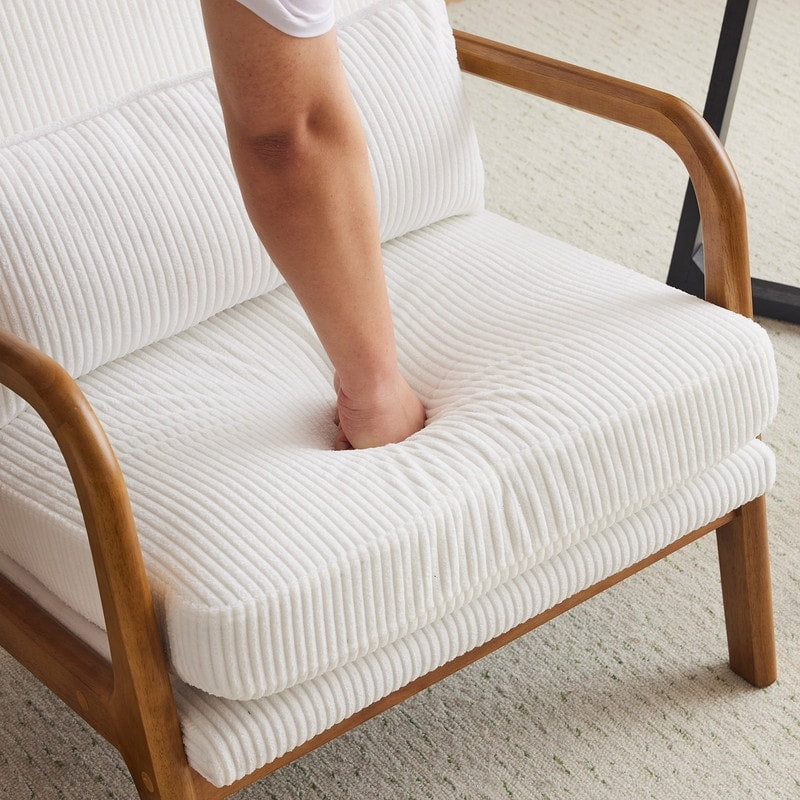 Chaise de loisirs à dossier haut en bois massif avec accoudoirs et dossier Chaise d'appoint