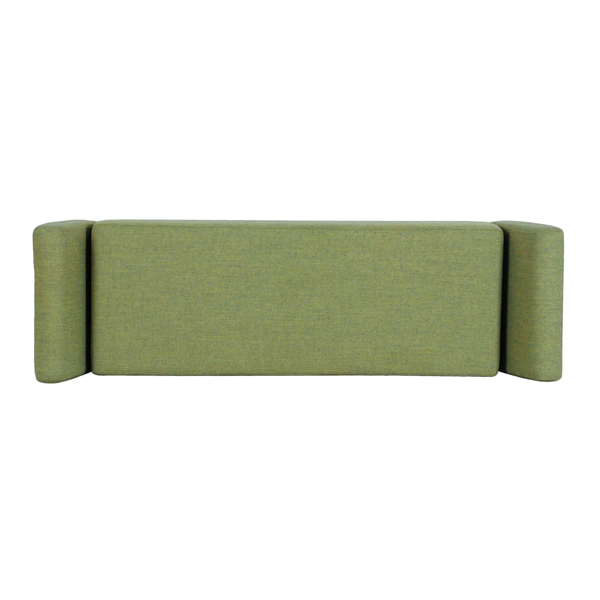 Banc de rangement moderne en sherpa avec pieds en bois HomePop