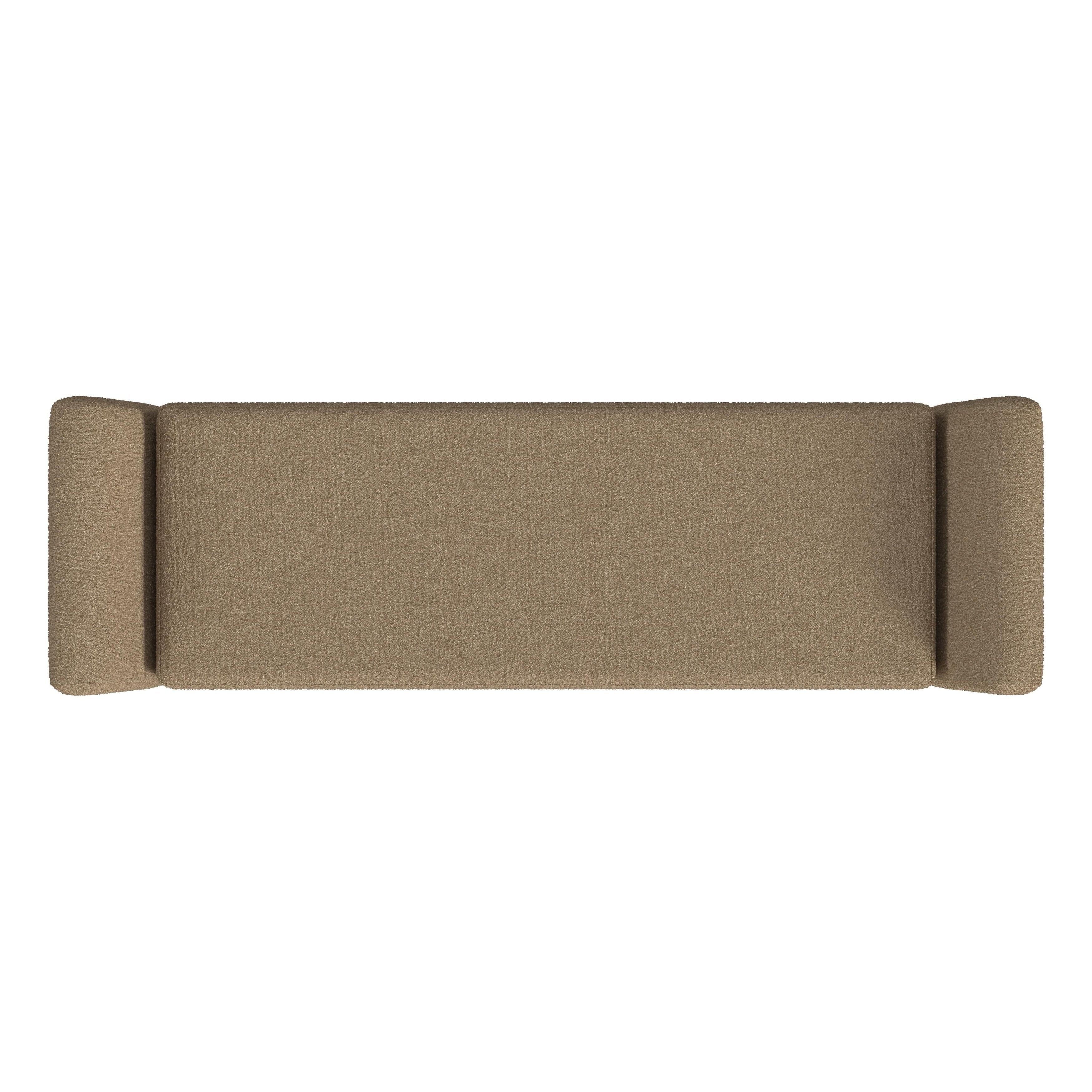 Banc de rangement moderne en sherpa avec pieds en bois HomePop
