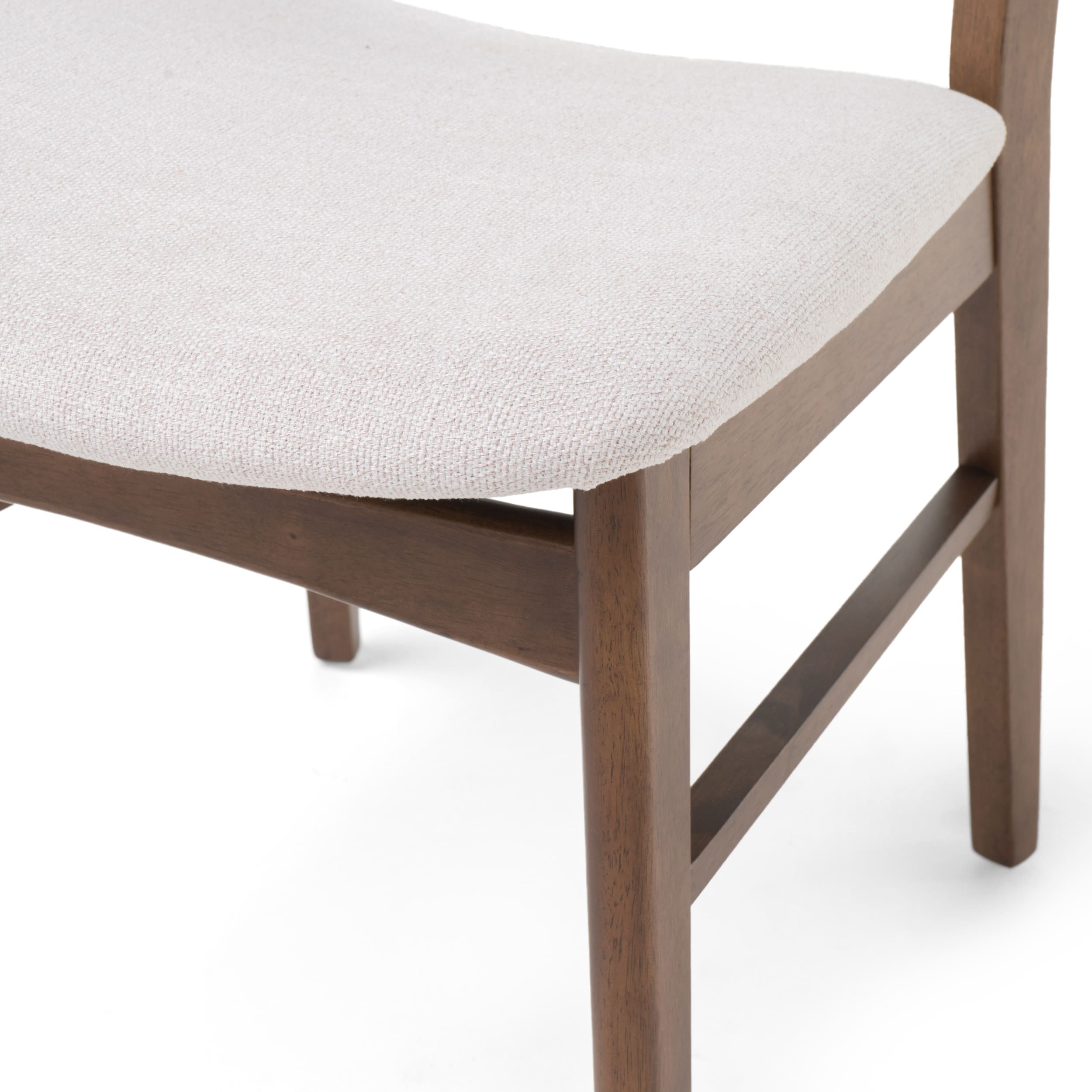 Chaise de salle à manger Abrielle en bois d'hévéa rembourrée de style milieu de siècle (lot de 2) par Christopher Knight Home