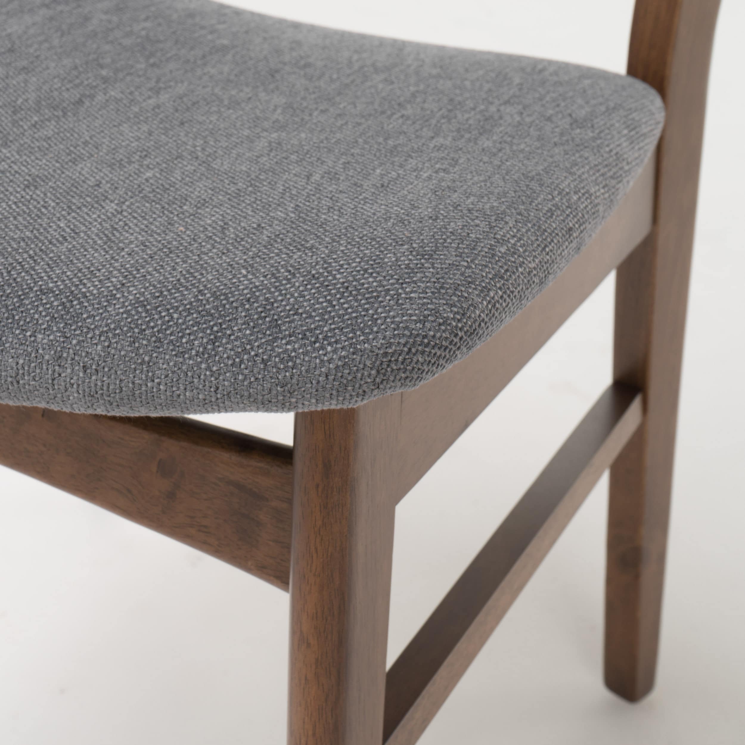Chaise de salle à manger Abrielle en bois d'hévéa rembourrée de style milieu de siècle (lot de 2) par Christopher Knight Home
