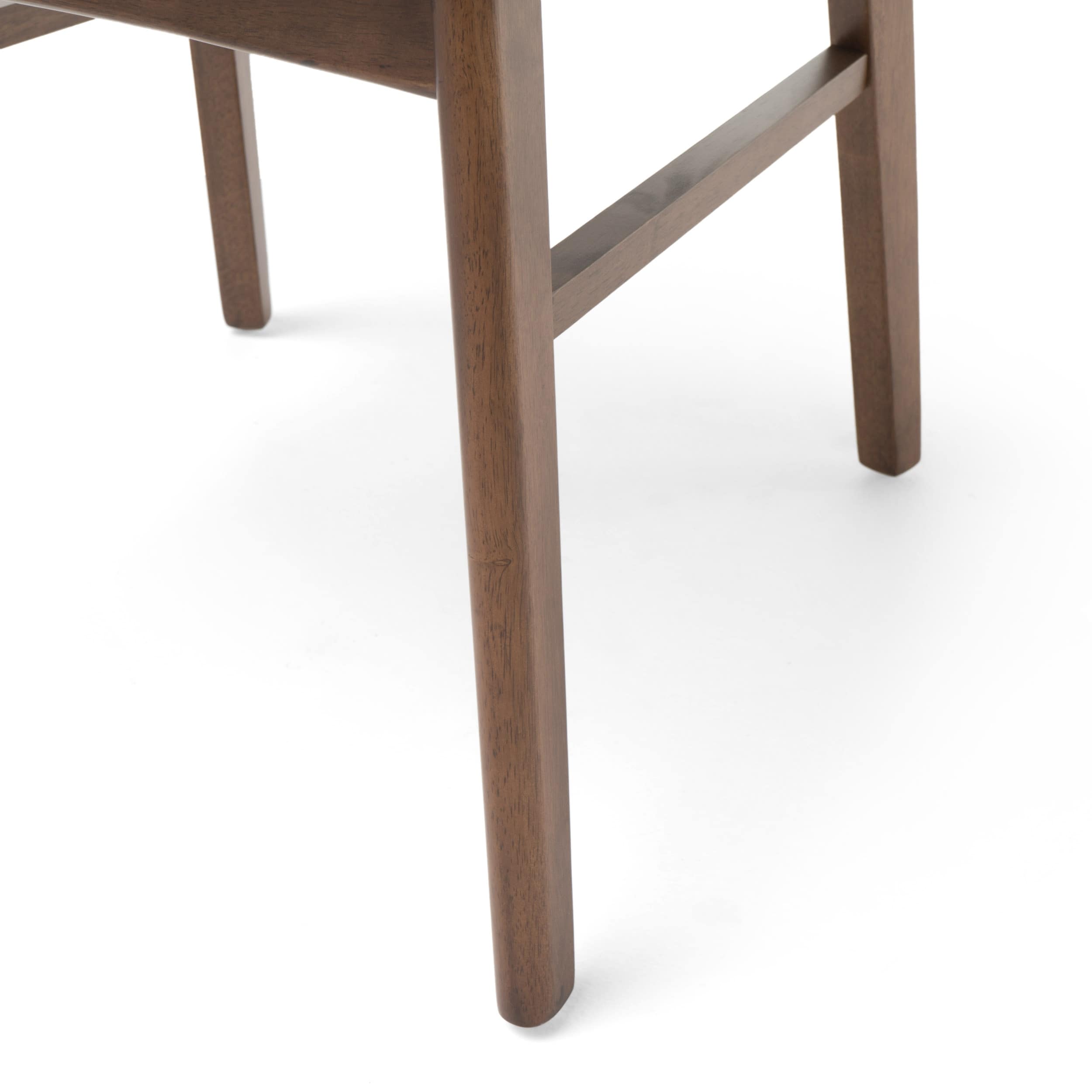 Chaise de salle à manger Abrielle en bois d'hévéa rembourrée de style milieu de siècle (lot de 2) par Christopher Knight Home