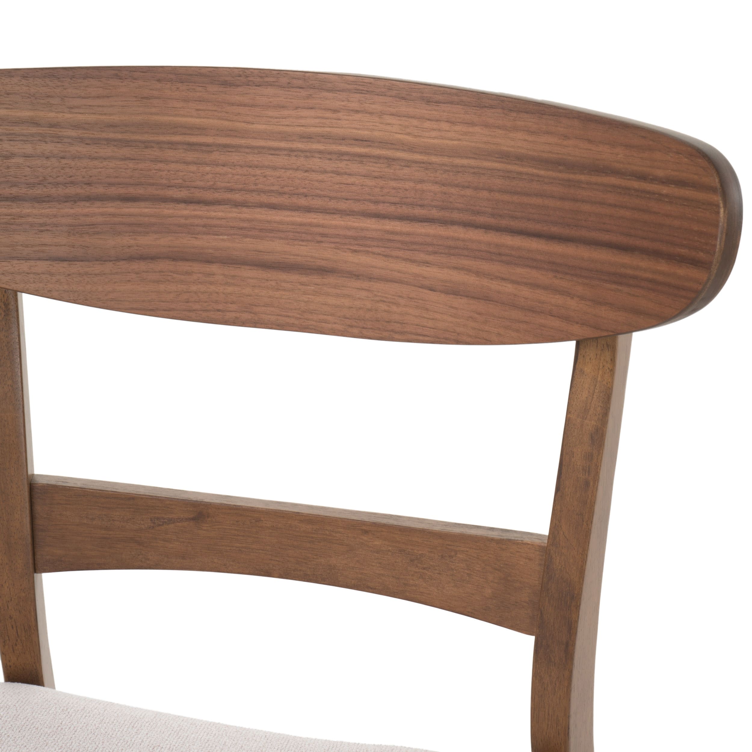 Chaise de salle à manger Abrielle en bois d'hévéa rembourrée de style milieu de siècle (lot de 2) par Christopher Knight Home
