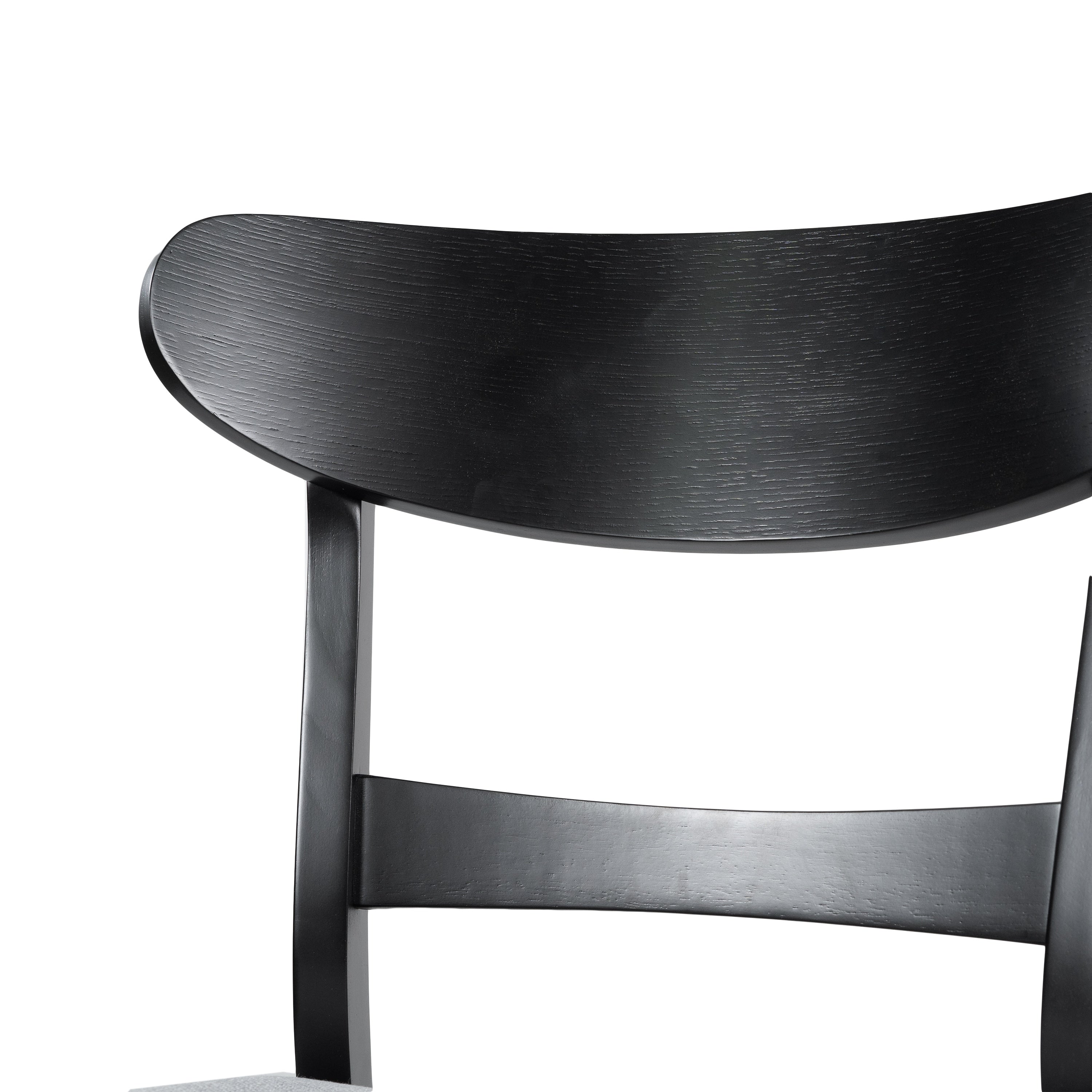 Chaise de salle à manger Abrielle en bois d'hévéa rembourrée de style milieu de siècle (lot de 2) par Christopher Knight Home