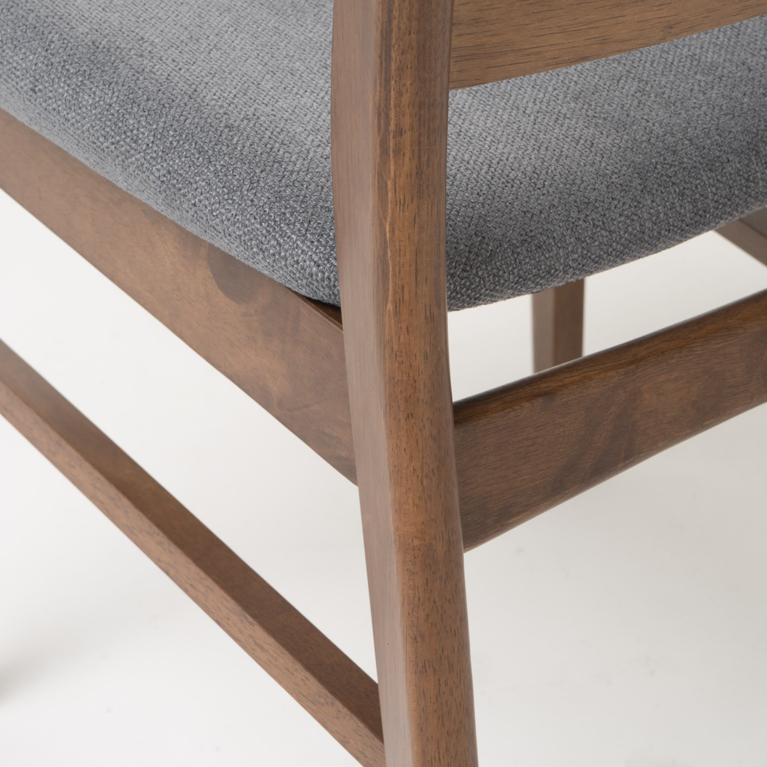 Chaise de salle à manger Abrielle en bois d'hévéa rembourrée de style milieu de siècle (lot de 2) par Christopher Knight Home