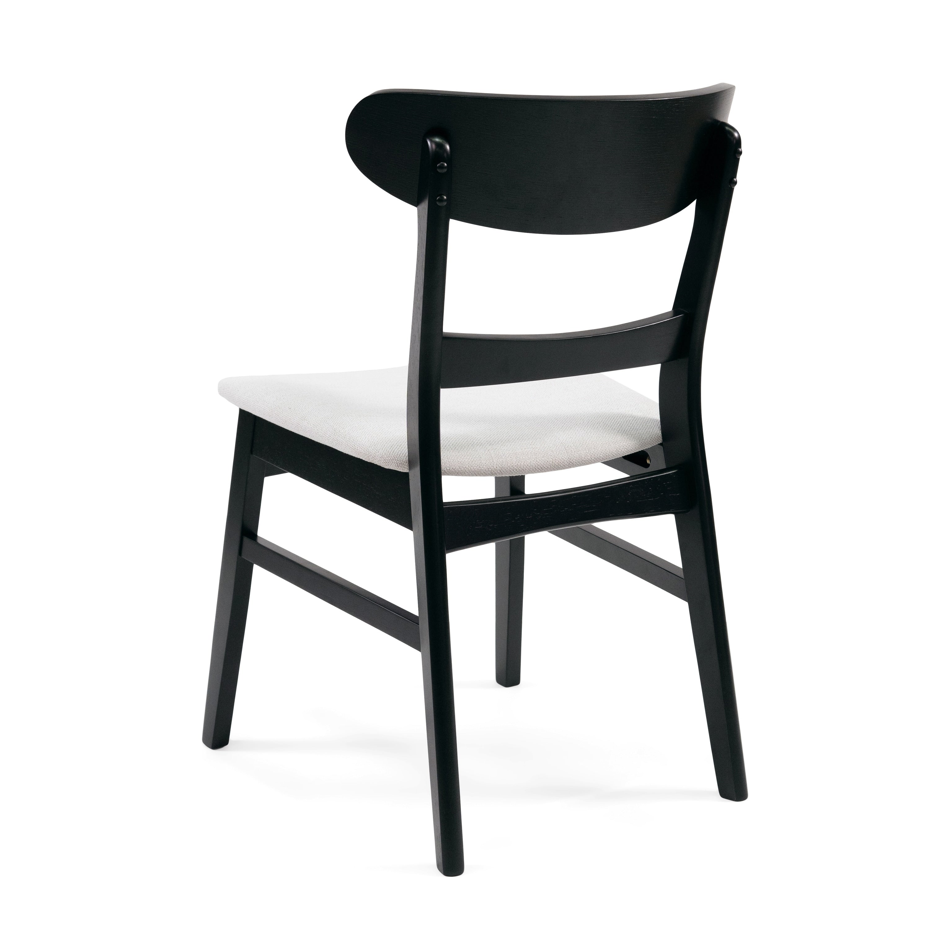 Chaise de salle à manger Abrielle en bois d'hévéa rembourrée de style milieu de siècle (lot de 2) par Christopher Knight Home