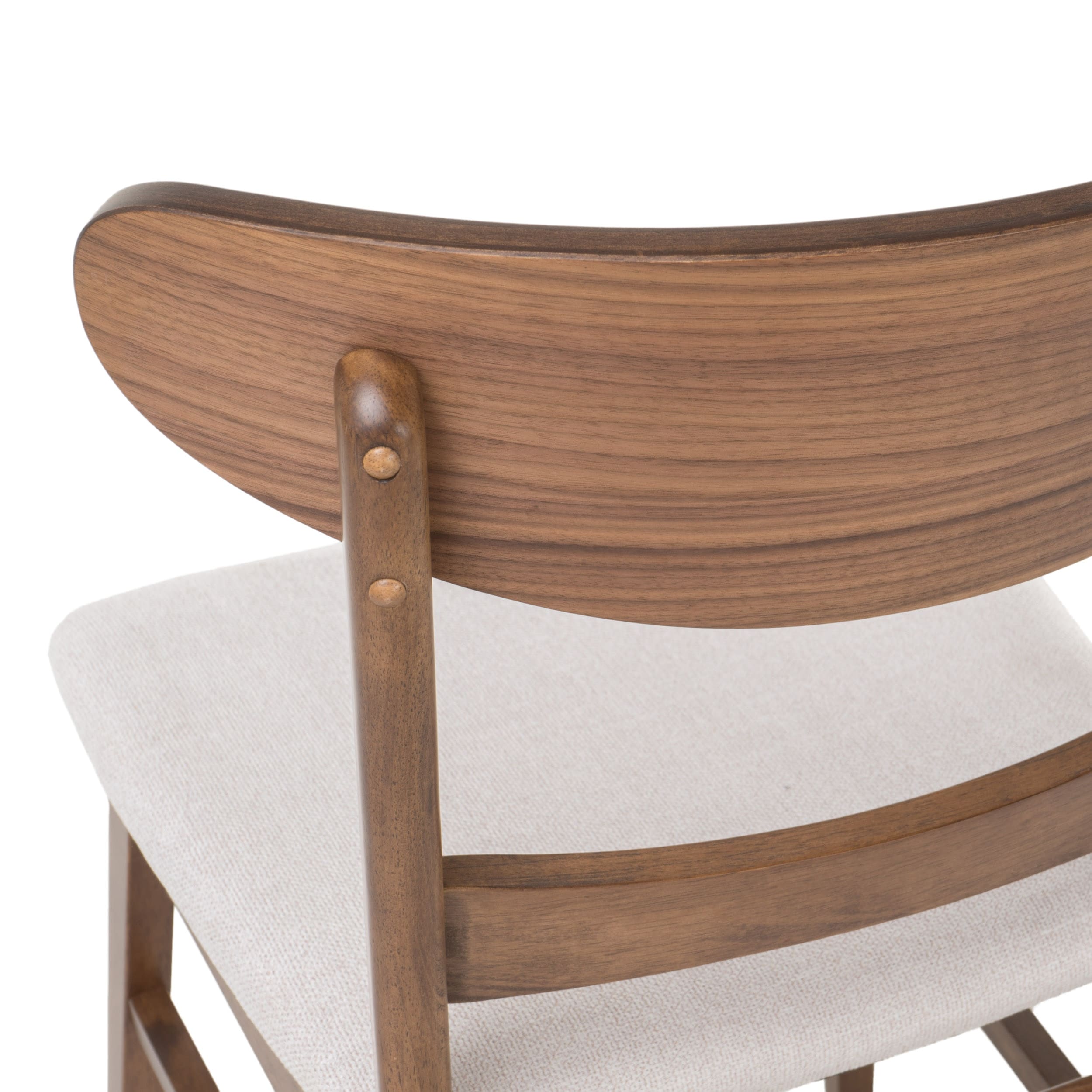 Chaise de salle à manger Abrielle en bois d'hévéa rembourrée de style milieu de siècle (lot de 2) par Christopher Knight Home