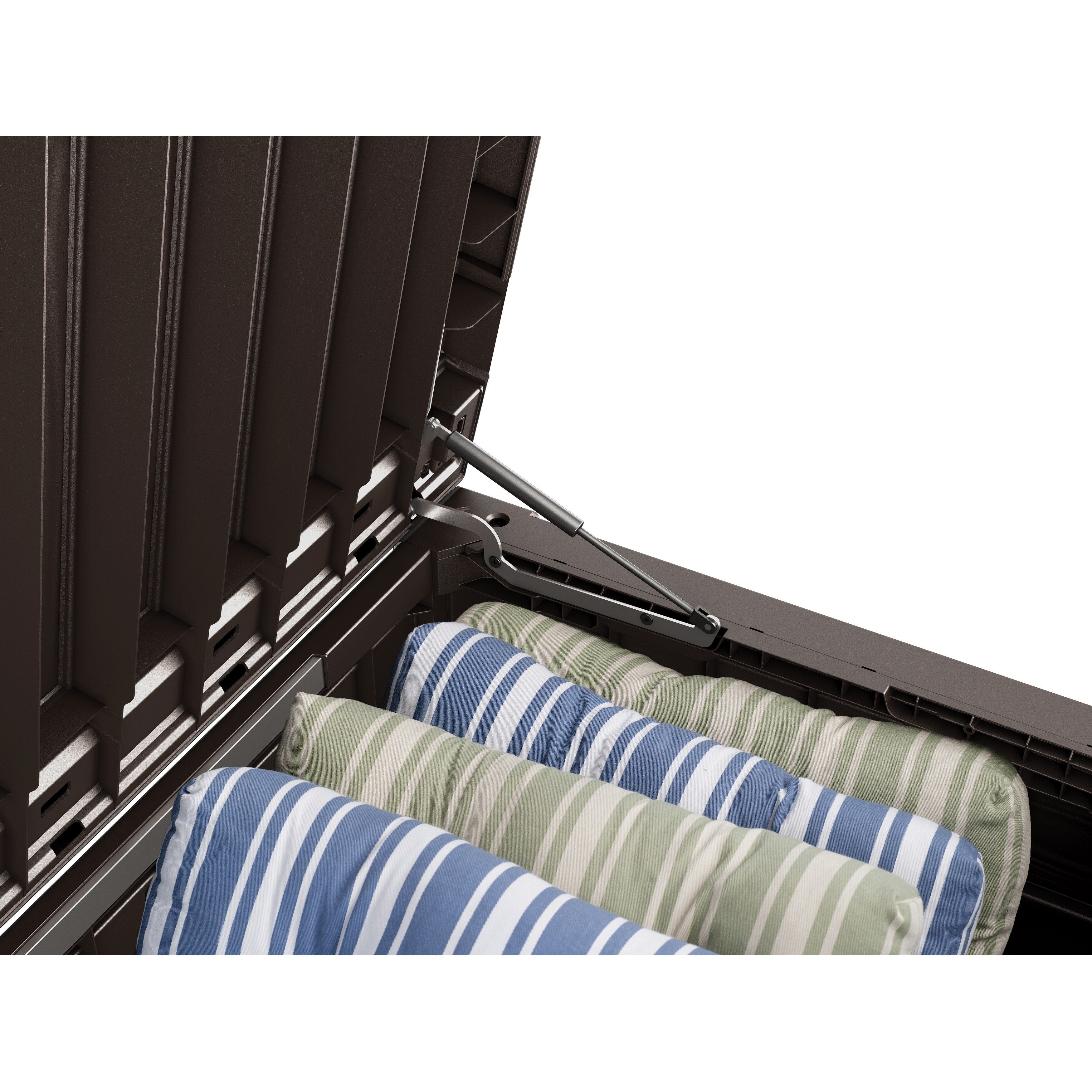Coffre de rangement extérieur Keter Westwood, grand format, 150 gallons, en résine durable, pour meubles et fournitures, marron