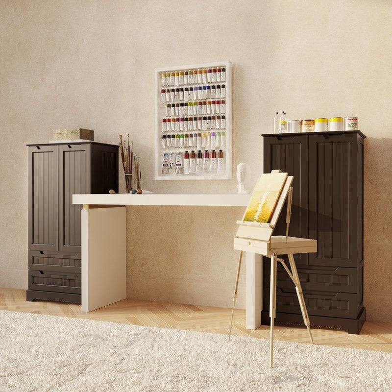 Armoire de rangement pour cuisine, armoire de rangement pour salle de bain indépendante avec 2 portes et tiroirs