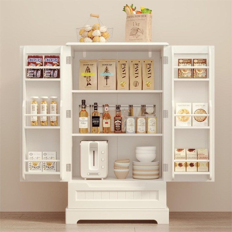 Armoire de rangement pour cuisine, armoire de rangement pour salle de bain indépendante avec 2 portes et tiroirs
