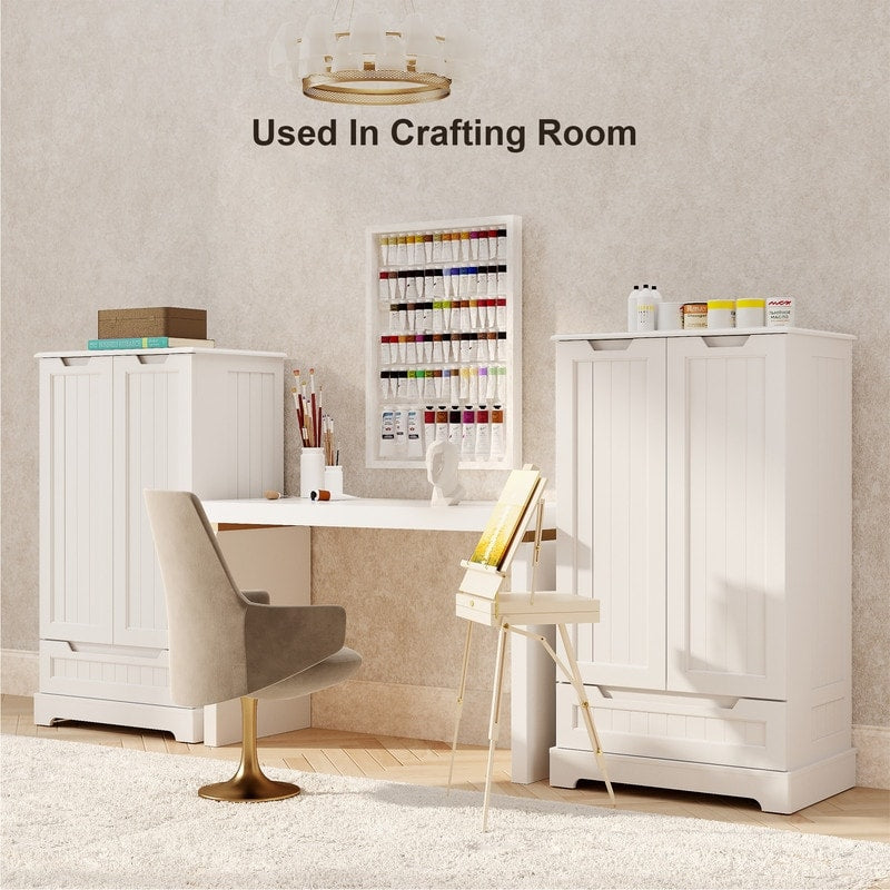 Armoire de rangement pour cuisine, armoire de rangement pour salle de bain indépendante avec 2 portes et tiroirs
