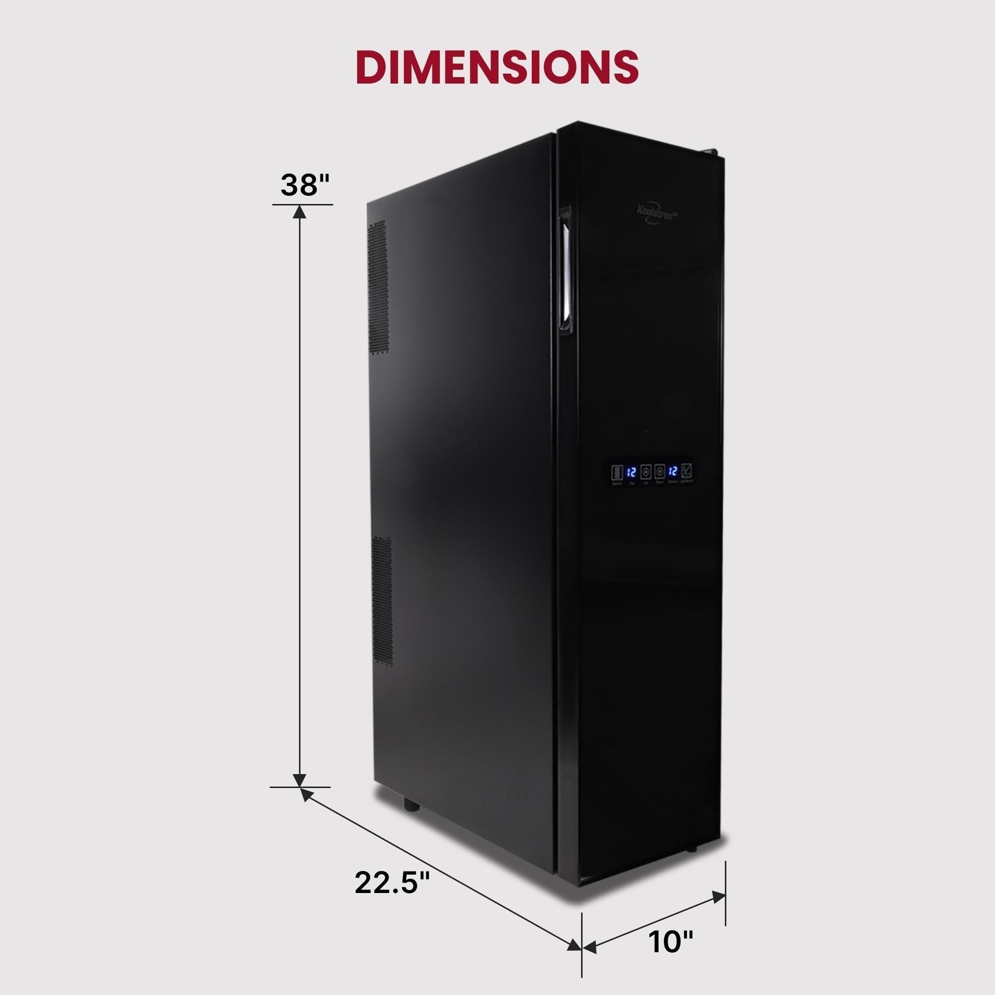 Réfrigérateur à vin autonome Koolatron Slim à deux zones pour 18 bouteilles