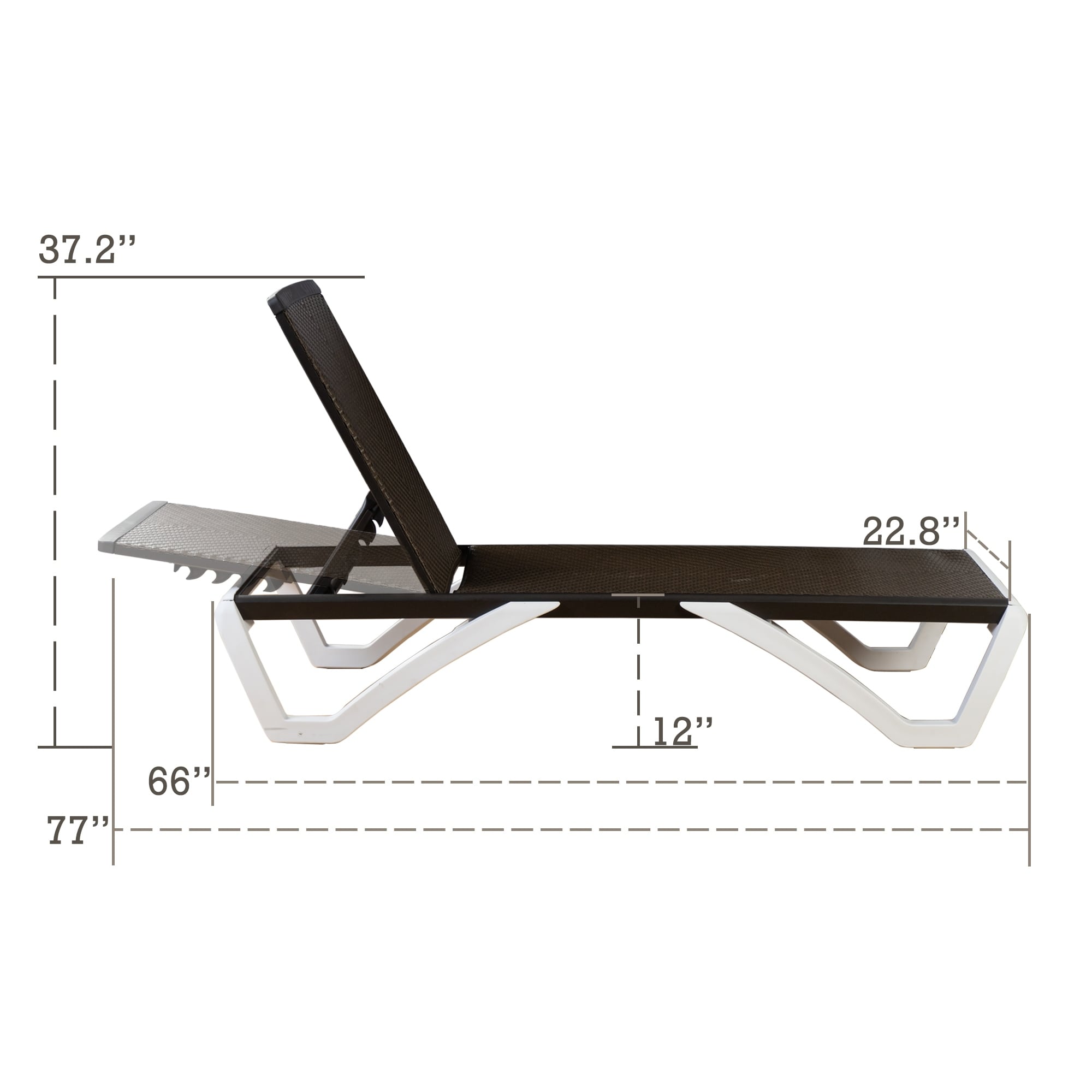 Chaise longue inclinable et réglable Kozyard Alan, pieds entièrement plats en aluminium et résine polypropylène