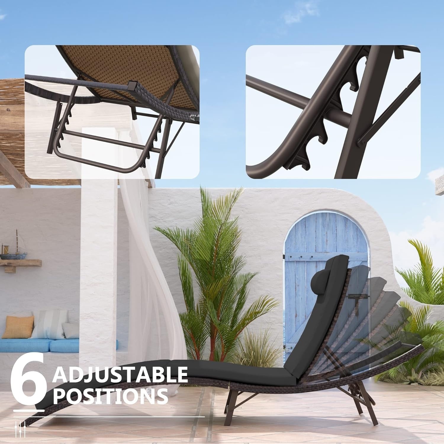 Ensemble de chaises longues d'extérieur 3 pièces Kullavik