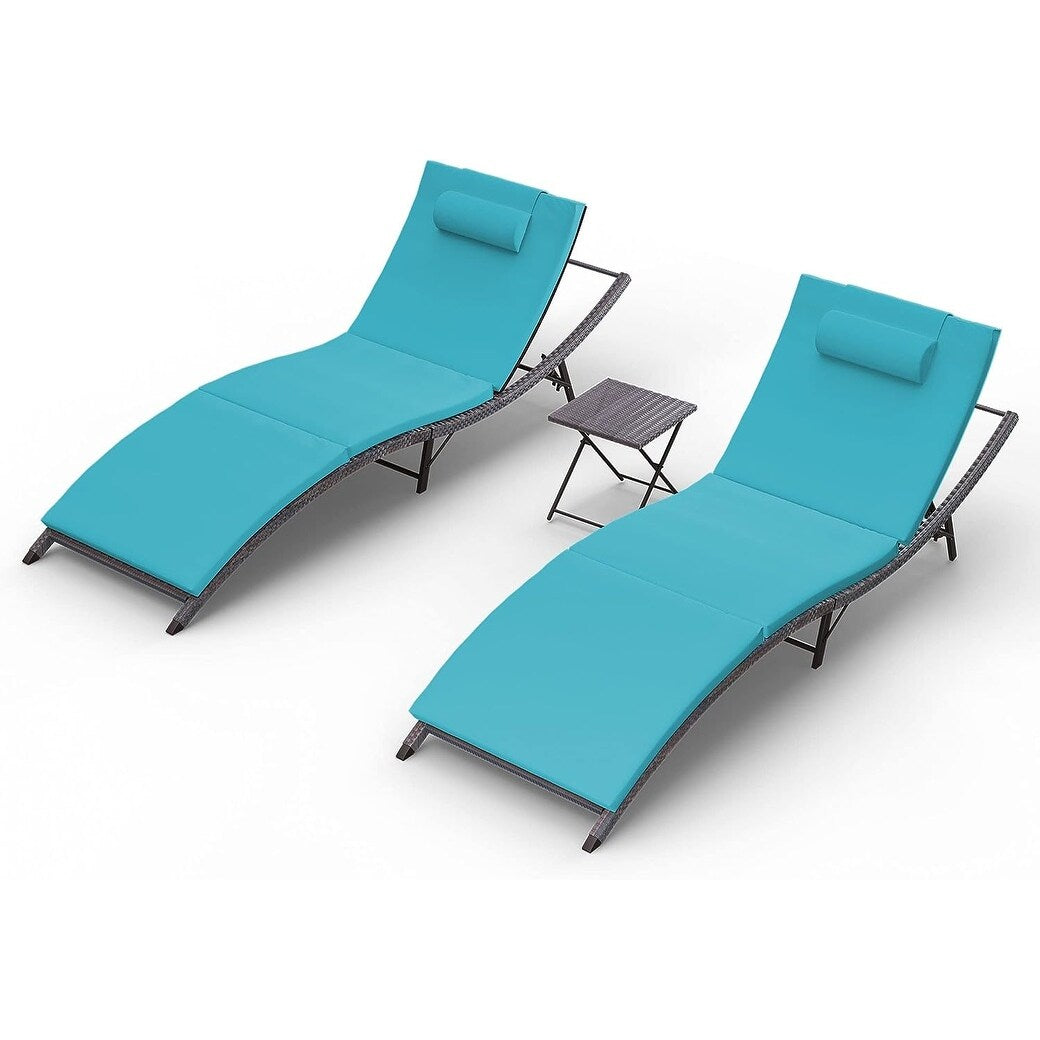 Ensemble de chaises longues d'extérieur 3 pièces Kullavik