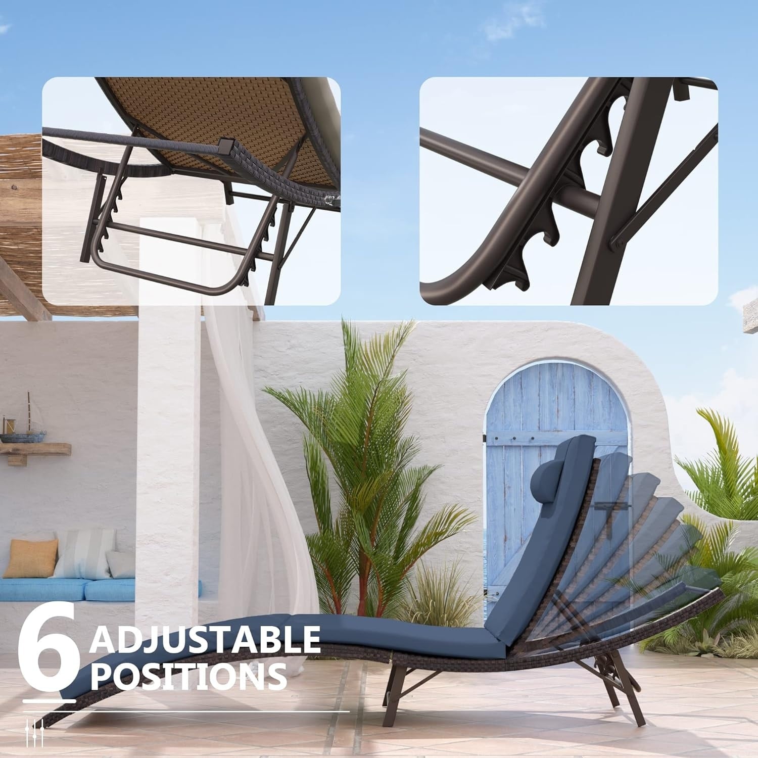 Ensemble de chaises longues d'extérieur 3 pièces Kullavik