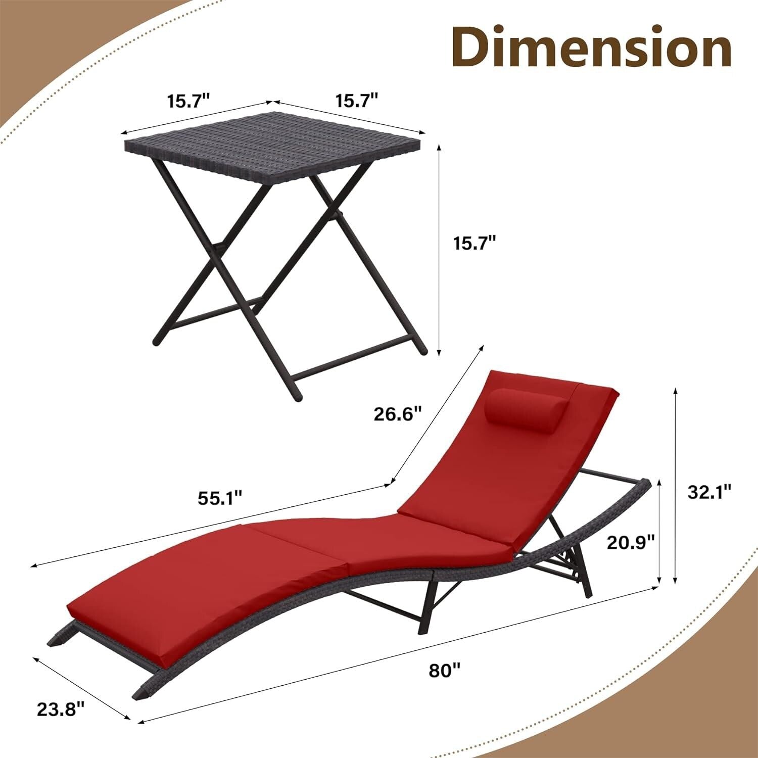 Ensemble de chaises longues d'extérieur 3 pièces Kullavik