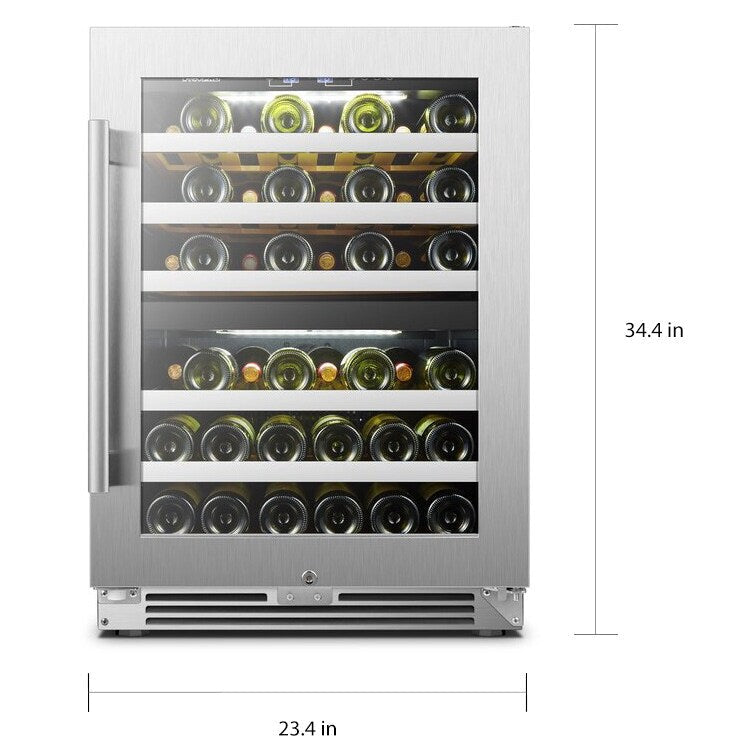 Refroidisseur à vin à compresseur double zone LanboPro 24 pouces 44 bouteilles