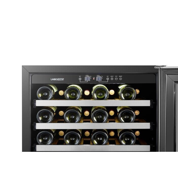 Refroidisseur à vin à compresseur double zone LanboPro 24 pouces 44 bouteilles