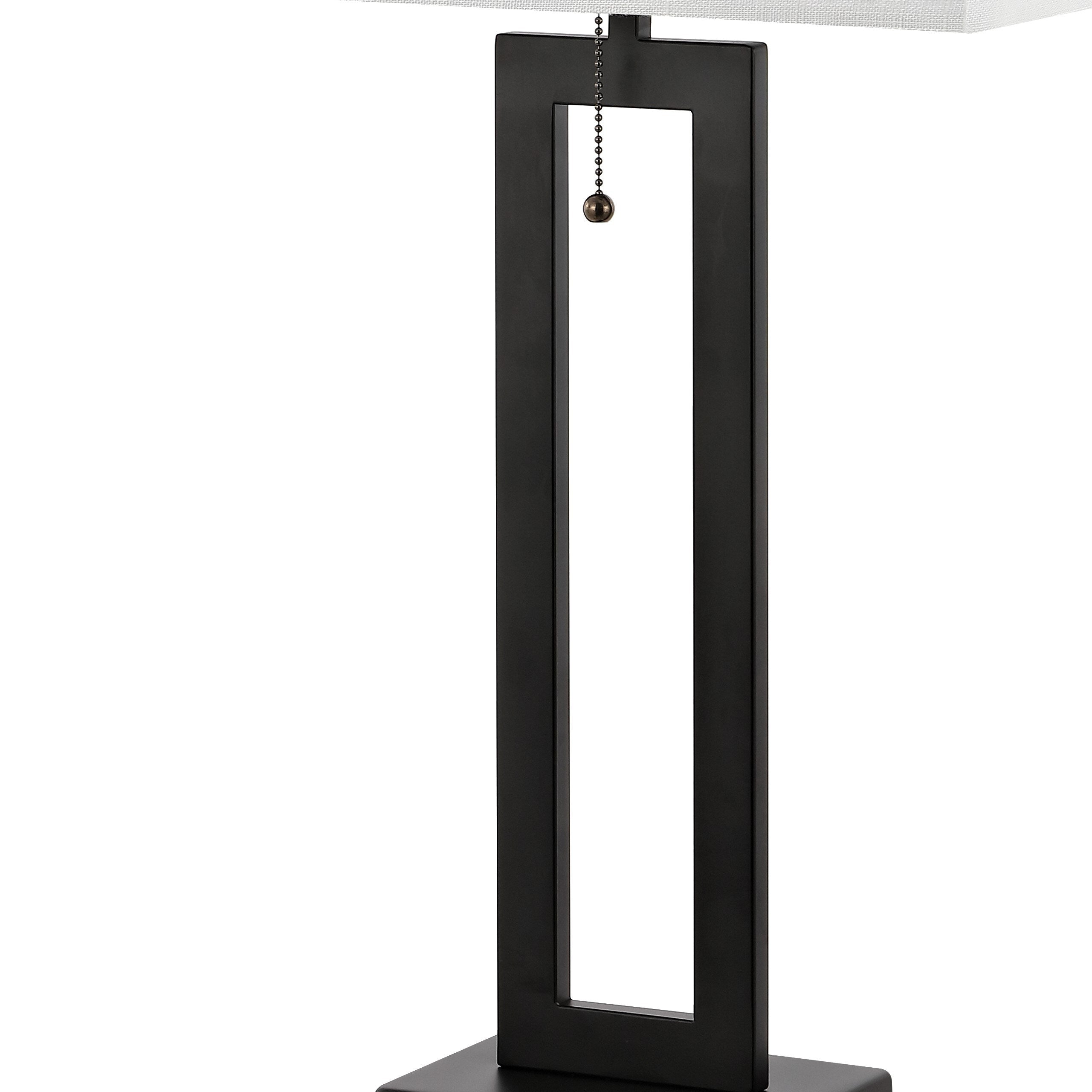 Lampe de table LED industrielle vintage Lucie 28,5 cm avec chaînette et port de chargement USB (lot de 2) par JONATHAN Y