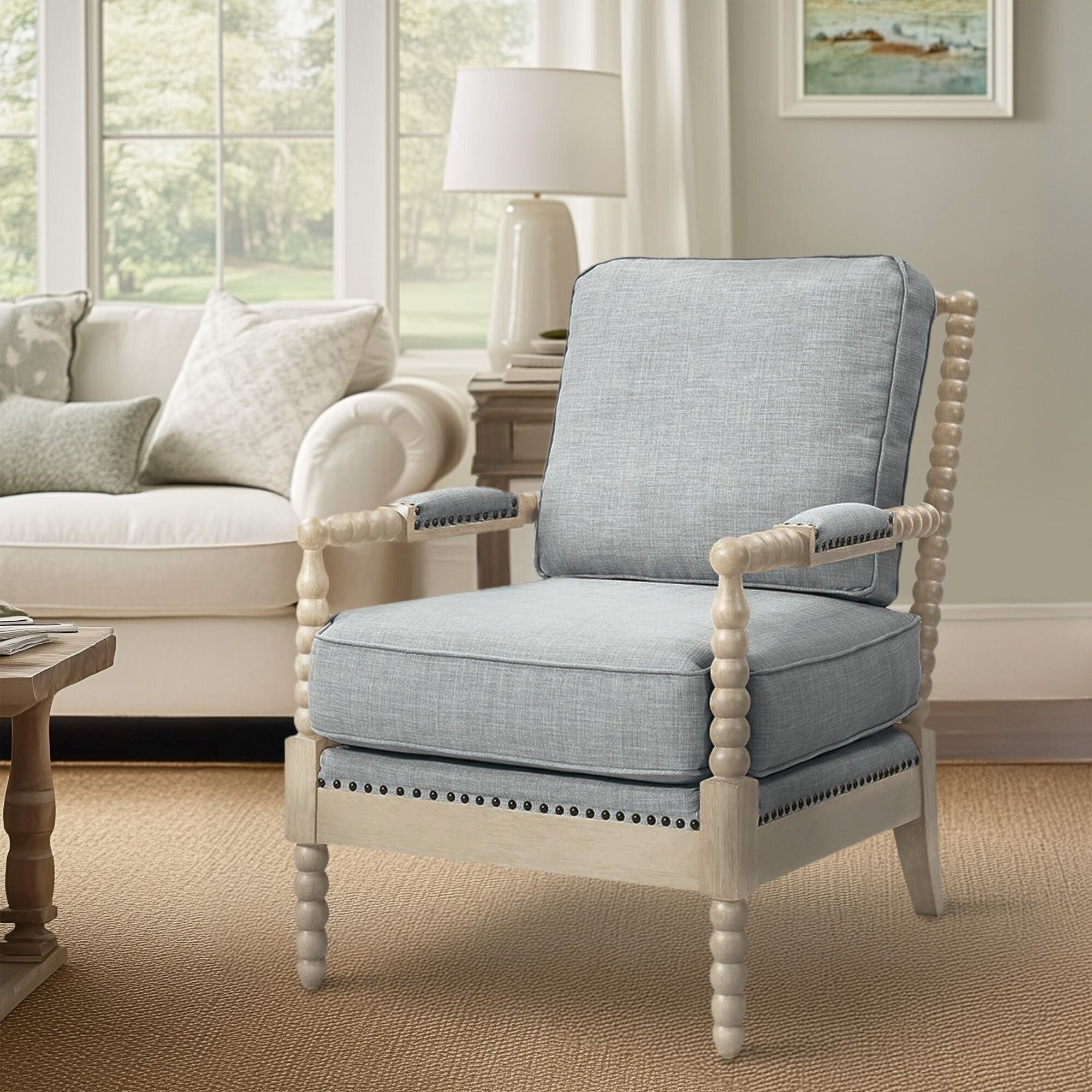 Fauteuil à cadre en bois tourné Madison Park Donohue