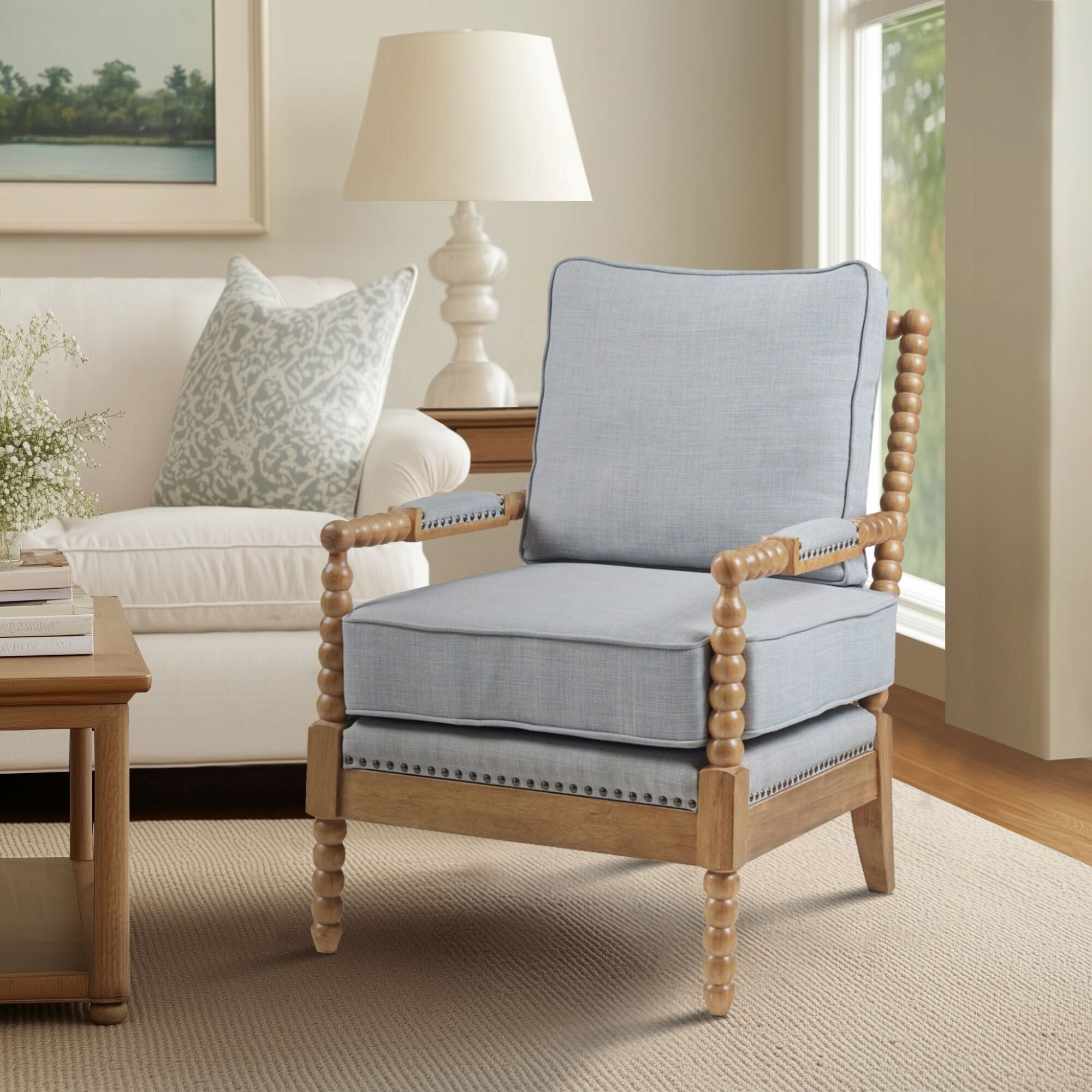 Fauteuil à cadre en bois tourné Madison Park Donohue