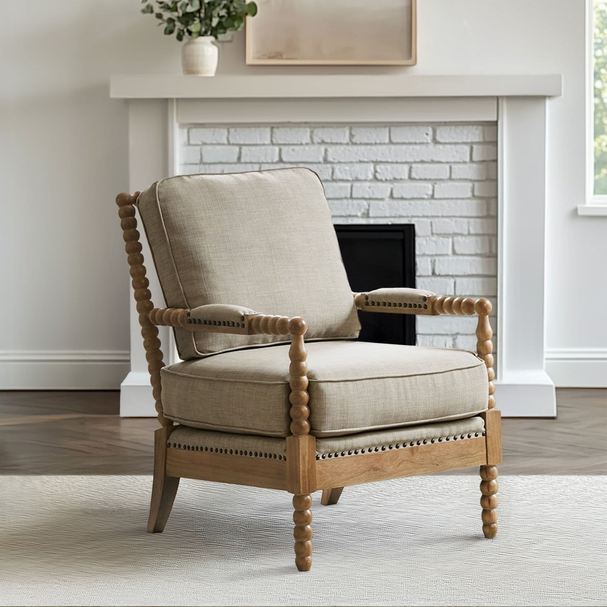 Fauteuil à cadre en bois tourné Madison Park Donohue