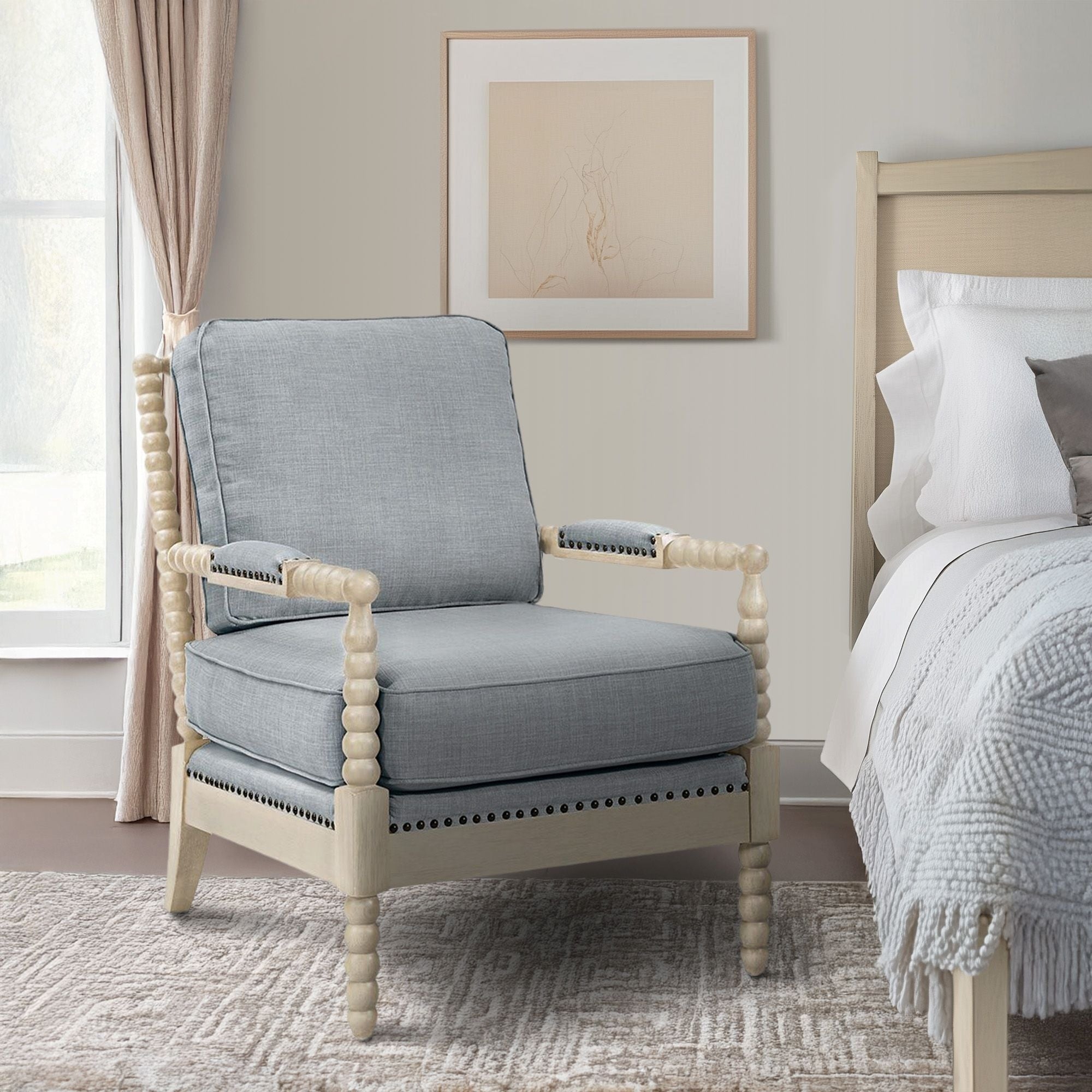 Fauteuil à cadre en bois tourné Madison Park Donohue