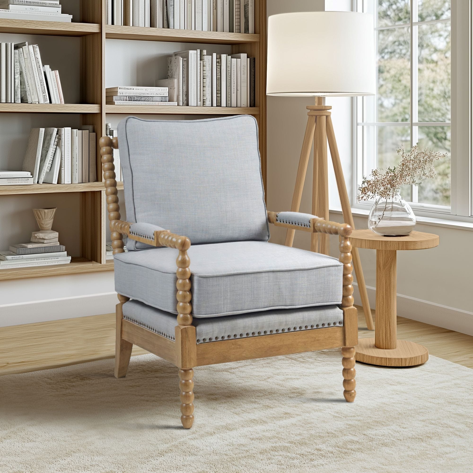 Fauteuil à cadre en bois tourné Madison Park Donohue