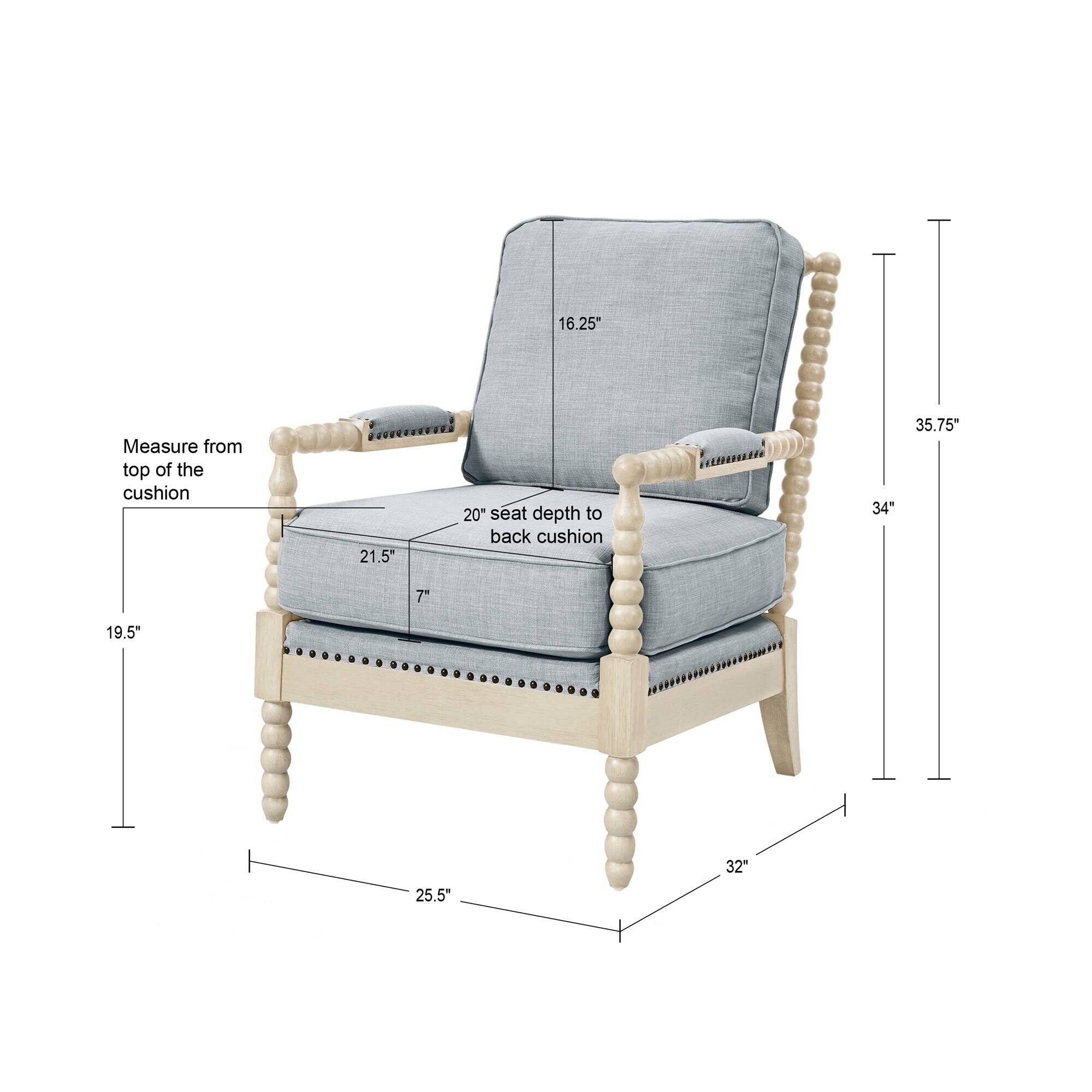 Fauteuil à cadre en bois tourné Madison Park Donohue