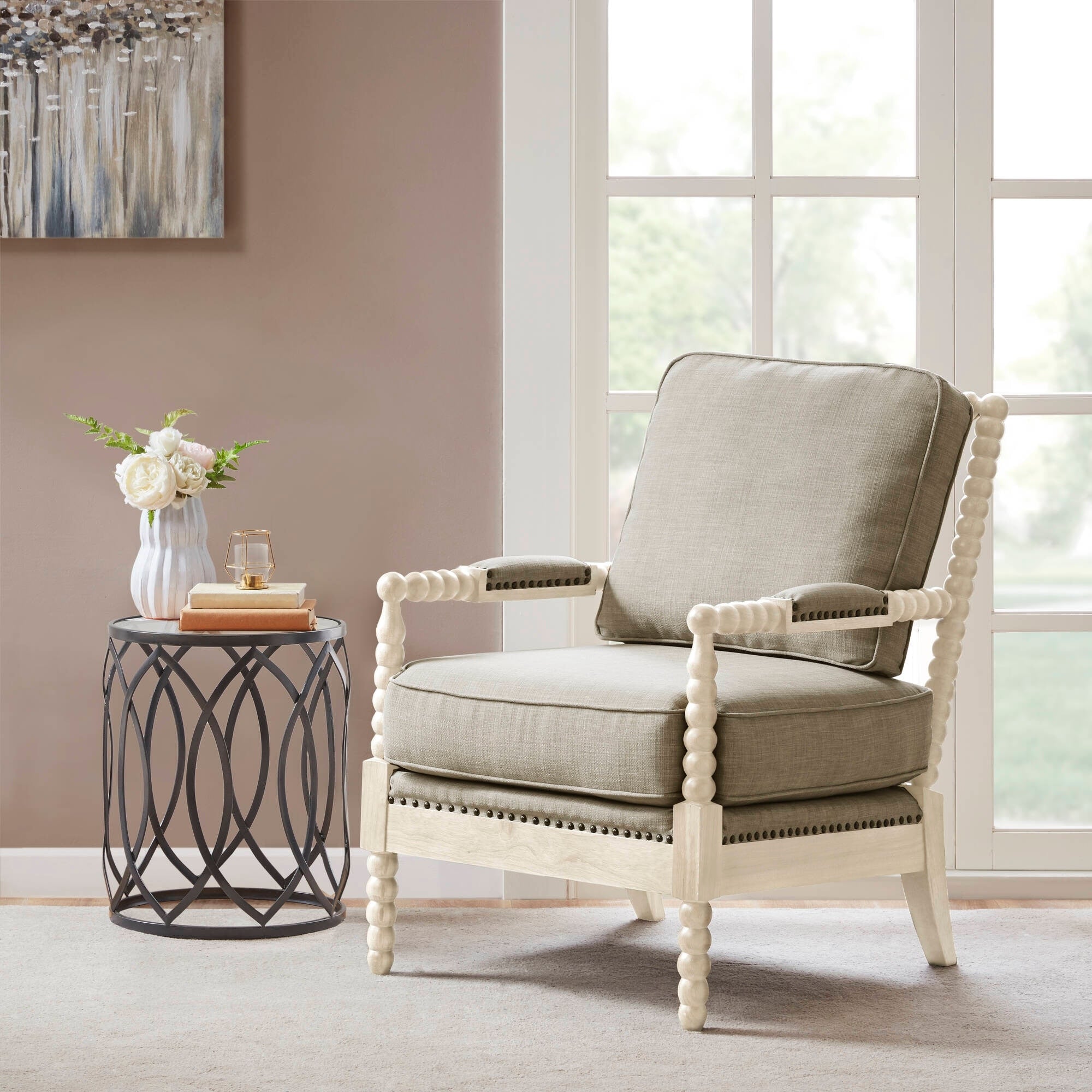 Fauteuil à cadre en bois tourné Madison Park Donohue