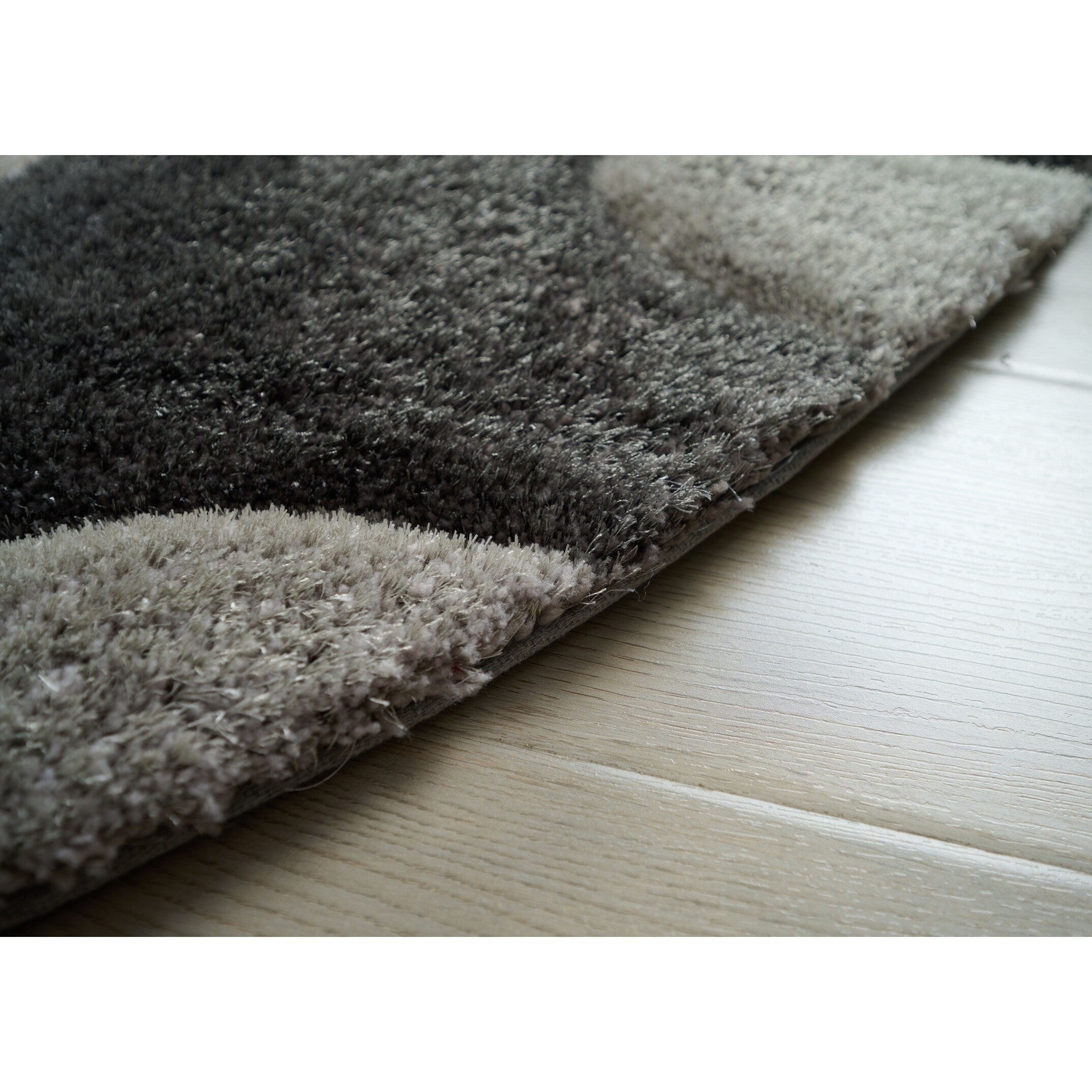 Tapis à poils longs Mateos au design abstrait