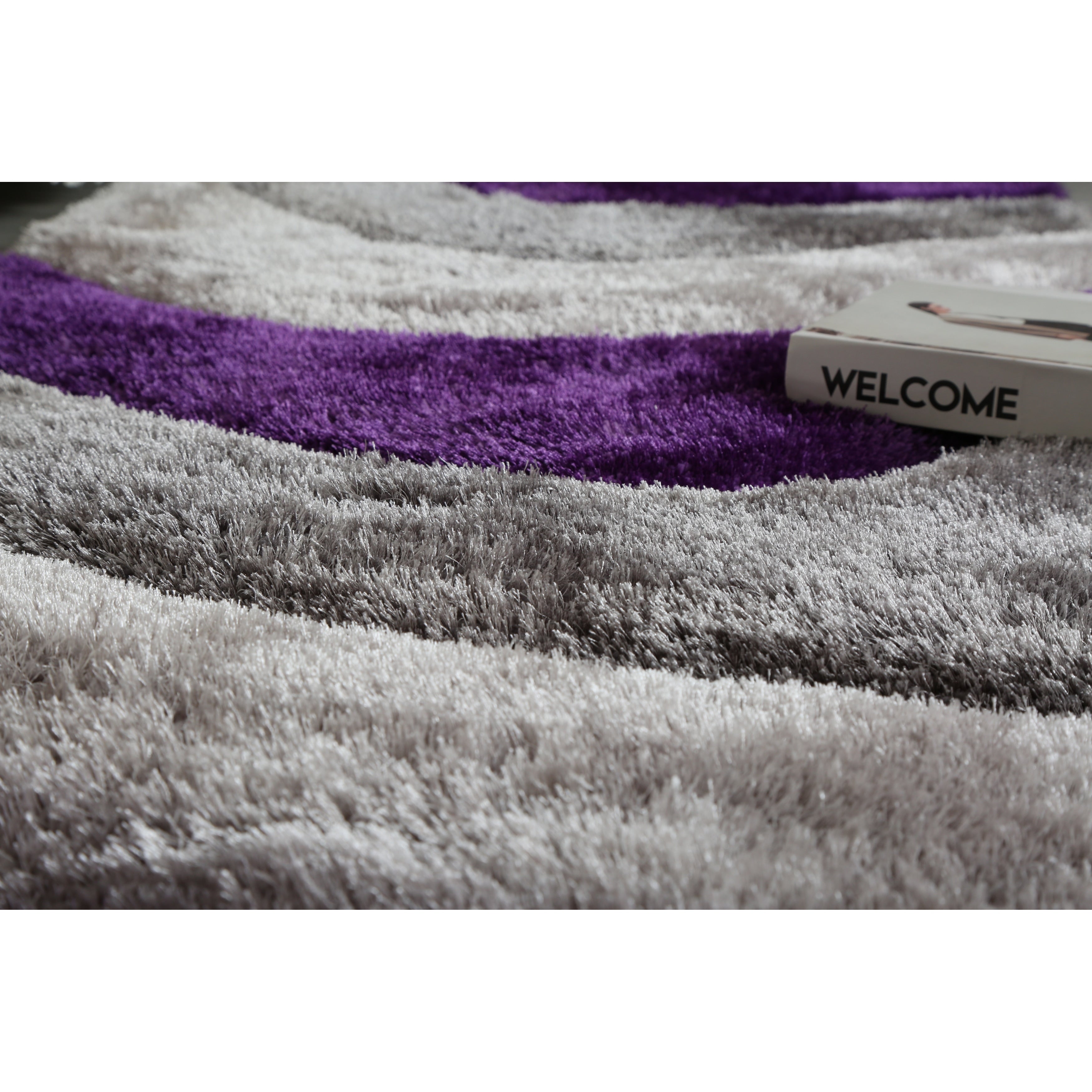 Tapis à poils longs Mateos au design abstrait
