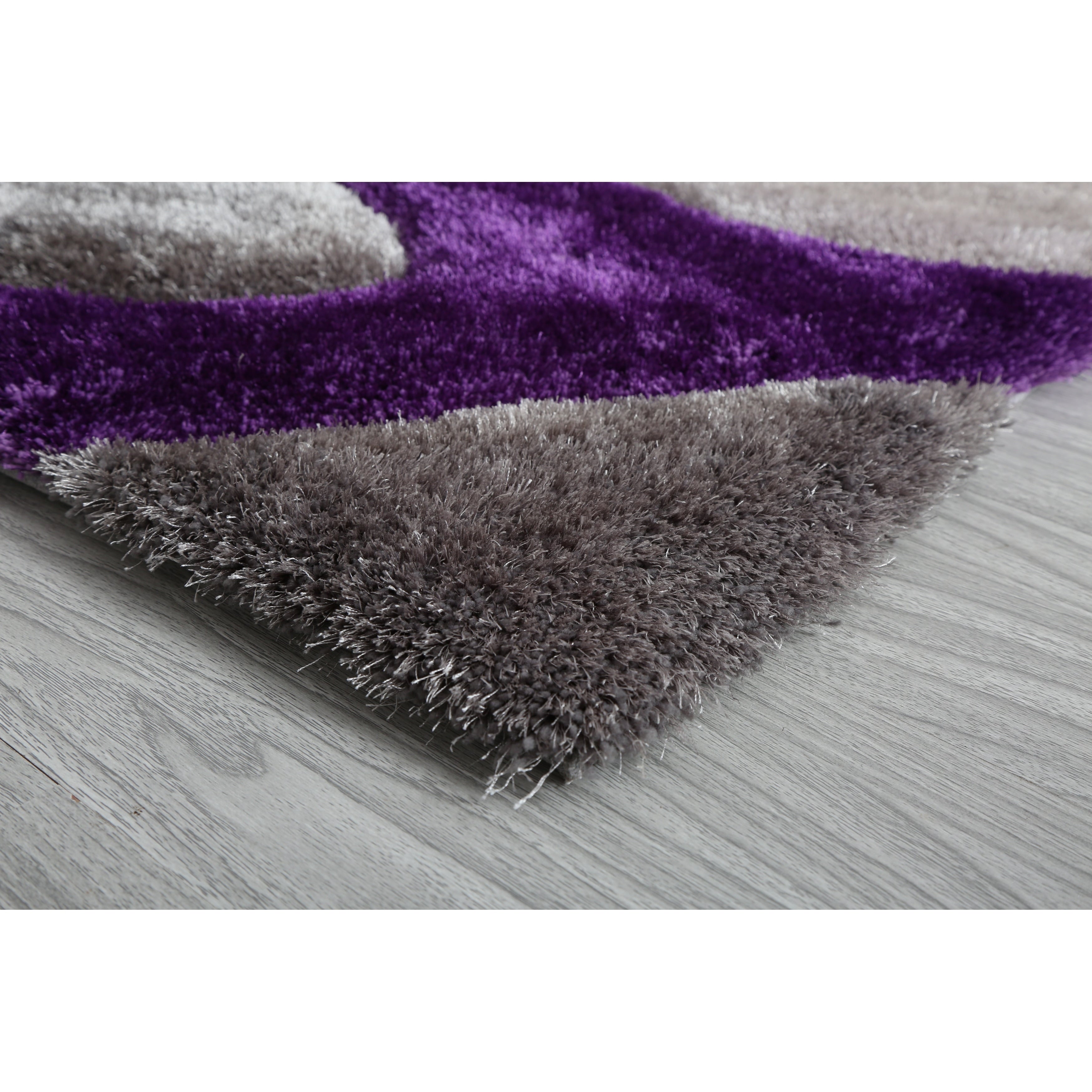 Tapis à poils longs Mateos au design abstrait