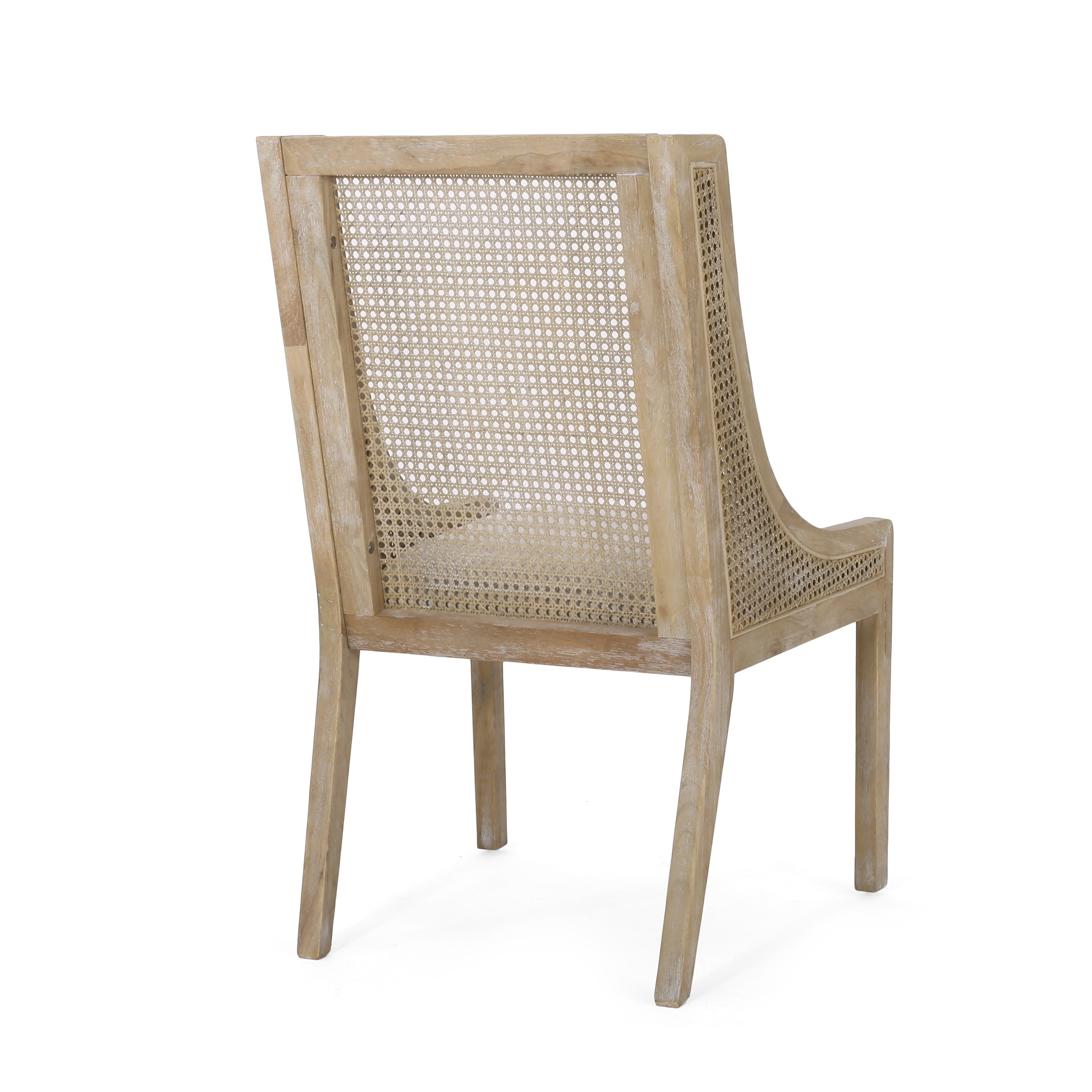 Chaises de salle à manger rembourrées en rotin et bois Maurers (lot de 2) par Christopher Knight Home